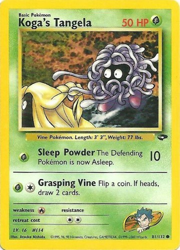 Pokemon carta koga tangela - carta,