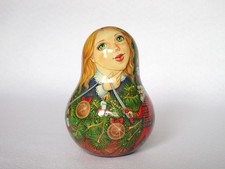 Misirizzi in legno con disegno della favola Schiaccianoci. H 11cm Dipinto a mano