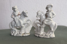 COPPIA DI ANTICHE STATUETTE FRANCESI IN PORCELLANA BIANCA INIZIO 1900