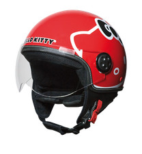 Casco Moto Demi Jet Omologato Hello Kitty con visiera e interni in microfibra