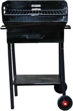 BARBECUE DA GIARDINO IN FERRO ARTIGIANALE PER LEGNA CON GRIGLIA E RUOTE 50x38 cm