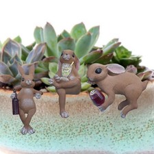 3x statuine di coniglietto