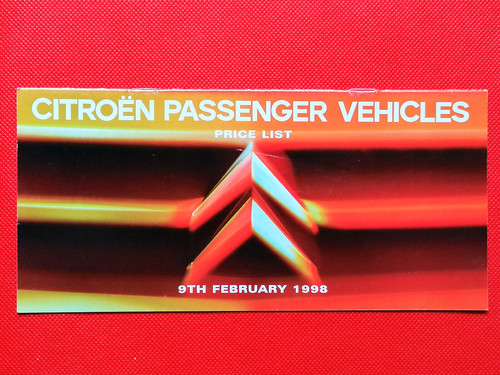 Listino prezzi citroen 1998 - listino,