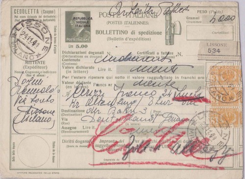 Bollettini pacchi da - r.s.i.,