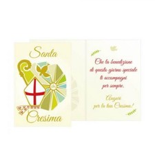 Biglietto di Auguri Santa CRESIMA - Con Mitria e Bastone Vescovile