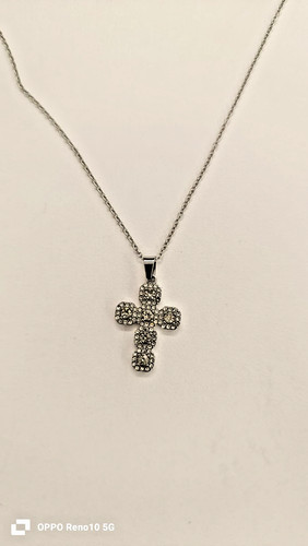 Collana acciaio pendente - pendente, croce