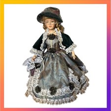 Bambola di Porcellana Vintage Biscuit con Supporto 40 Cm da Collezione Rara .