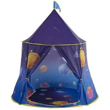 Tenda Gioco Bambini Casetta Blu Castello in Tessuto 120x116 cm Interno Esterno