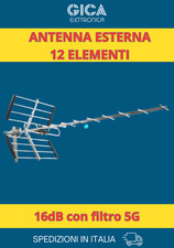 Antenna esterna 12 elementi 16dB con filtro 5G METRONIC 414013