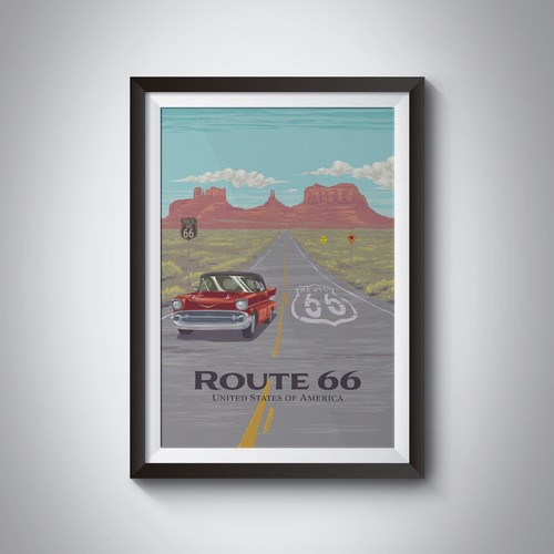 Poster viaggio route - da, 66