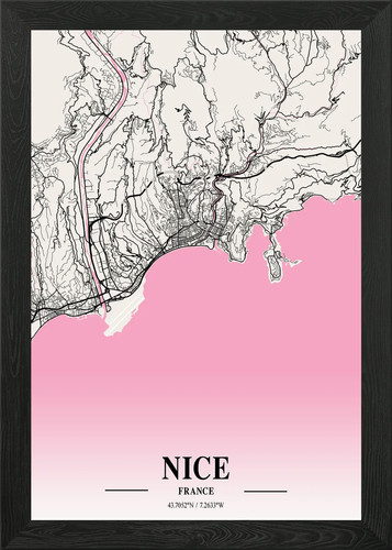 Nice neapolitan map framed - nice,