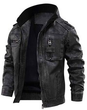 Cappotto Giacca Moto Nero Vera