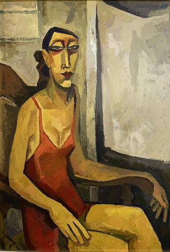 Victor cordero olio su tela - su,