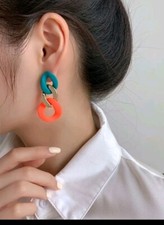 Gotico Roccia Acrilico Hip Hop Orecchini a catena Hip Hop Anelli punk  Moda Mare