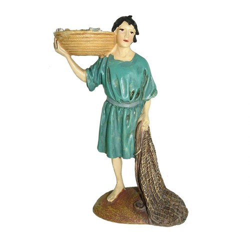 Pescatore con rete cesta - pescatore,