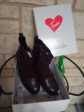 Scarpe da donna scarpa stivaletto chelsea Braccialini Marrone zip tacco basso 