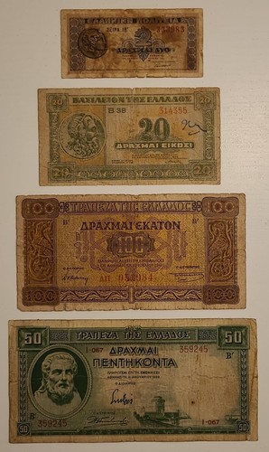 Grecia lotto 4 banconote - -,