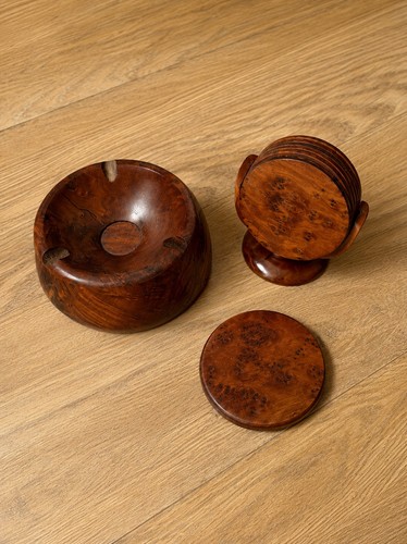 Vintage wooden ashtray - vintage,