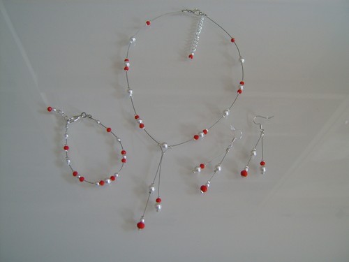 Parure femme rouge - parure,