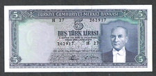 (1965) TURCHIA 5 LIRE ~ P-174