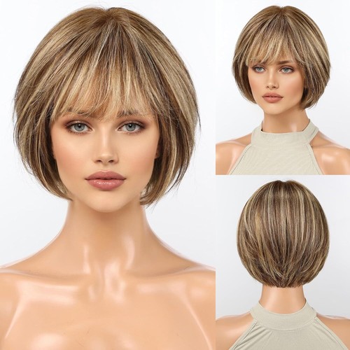 Parrucche corte bob marrone - parrucche,