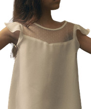 Abito Cerimonia Bimba Carlotta Bianco con Volant – Elegante e Comodo per Eventi