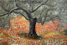 LIGURIA SPLENDIDO OLIO SU CARTA FIRMATO E DATATO