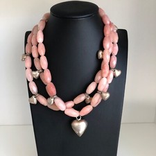 Collana vintage quarzo rosa
