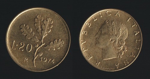 Lire 1974 ramo - 20, quercia