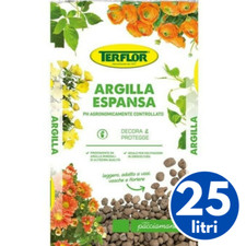 Terflor ARGILLA ESPANSA PER PER PIANTE DRENAGGIO GIARDINO PACCIAMANTE 25 Litri