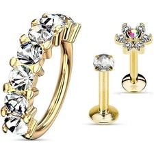 Piercing Set 1,2mm Oro Barbell