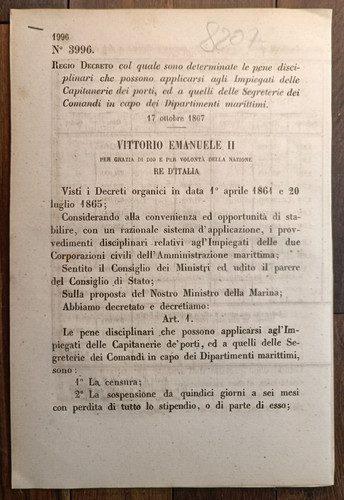 1867 regio decreto le - regio,