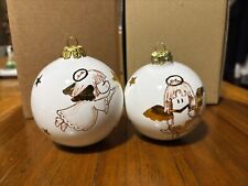 Palline di Natale di Ceramica bianca decorata in oro 24 carati a mano