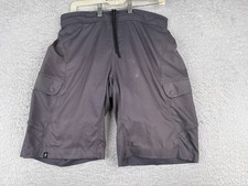 Pantaloncini Ciclismo Specializzati Adulto Grande Grigio Stile Baule Imbottito Nylon Shell MTB