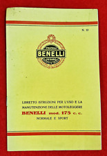 LIBRETTO USO E MANUTENZIONE BENELLI 175 CC NORMALE SPORT  ISTRUZIONI MOTOLEGGERA