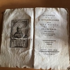 LA FILOTEA - INTRODUZIONE ALLA VITA DIVOTA - FRANCESCO DI SALES - 1782- Verona