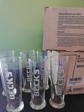 6 BICCHIERI BECK'S BIRRA SEATTLE 0,2 BIER BEER BOCCALI SAHM VETRO GLASS
