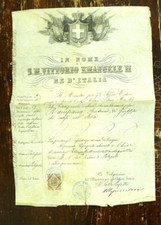 ANTICO PASSAPORTO RAMPANA ANTONIO SCULTORE PALAZZOLO S. OGLIO BRESCIA 1874