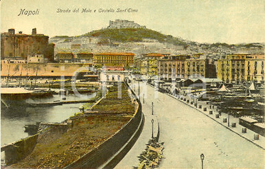 1910 napoli veduta del molo - napoli,