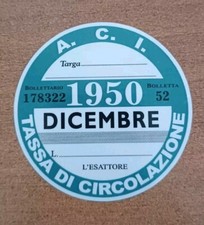 Bollo auto epoca decorativo