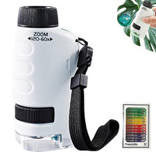 Microscopio tascabile portatile, microscopio portatile con ingrandimento 60x-120x