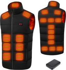 Gilet Riscaldato Con 16000Mah Batteria, Gilet USB Riscaldato Uomo Donna, 21 Zone