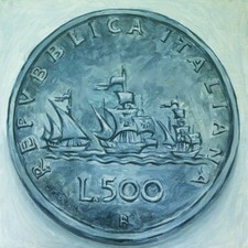 500 Lire 1957 PROVA – Caravelle Vele al Contrario” -Opera con Perizia - Quadro 5