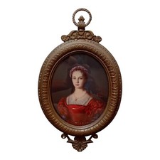 *HH* Cornice Portafoto Miniatura vintage Dipinto Donna Nobildonna Nobile Frame