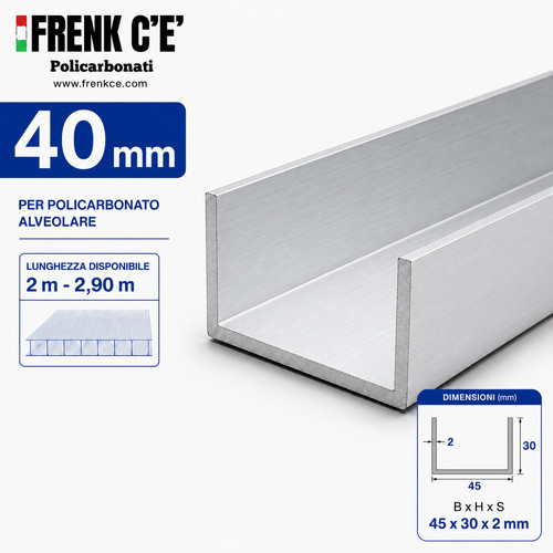 Profilo alluminio per - u,
