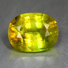 5,91 CT OVALE 11X9 MM PIETRA PREZIOSA SFENA VERDE GIALLASTRA NATURALE 100%