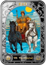 THE CHARIOT Tarot Carro Moneta Argento 1000 Francs Cameroon 2024