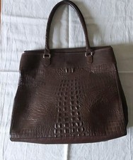 Ugo Correani Borsa grande con manici in pelle marrone 100% Originale Vintage