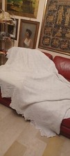 COPERTA MATRIMONIALE IN COTONE LAVORAZIONE A MANO  MISTA FERRI E UNCINETTO 