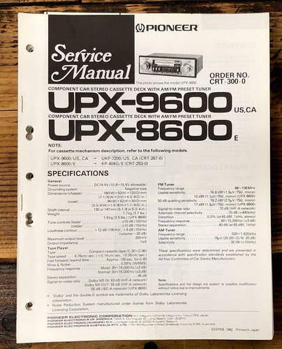 Pioneer upx 8600 - pioneer, upx-8600